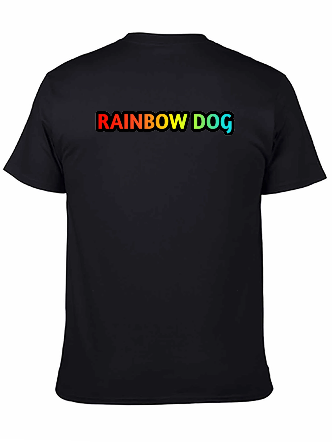 Rainbow Dog Graphic Black T-Shirt