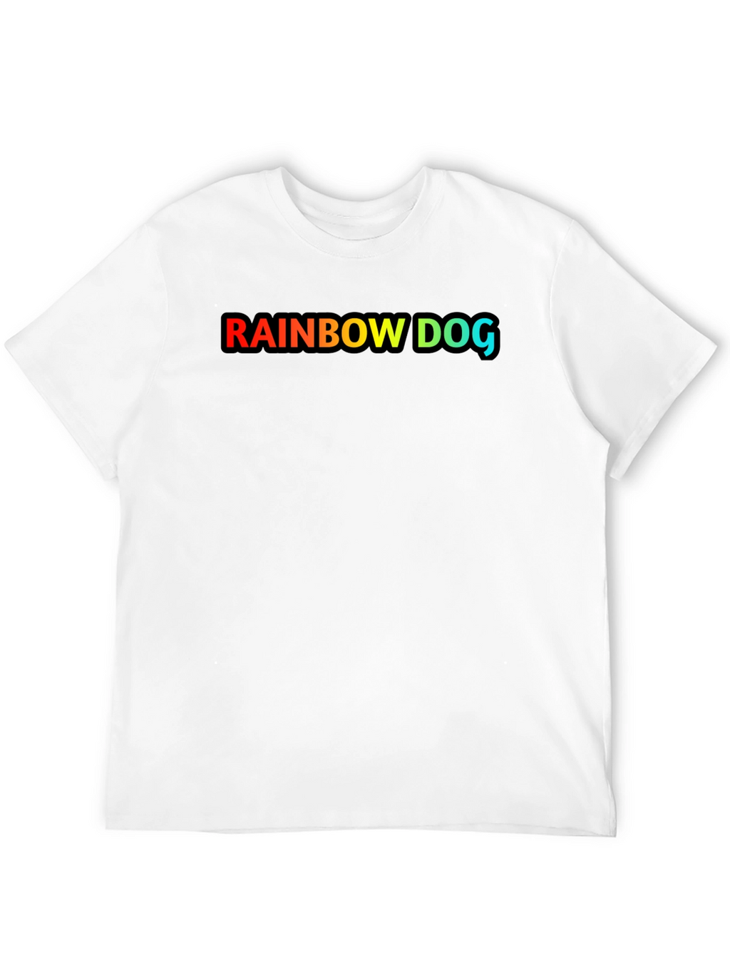 Rainbow Dog Graphic Black T-Shirt