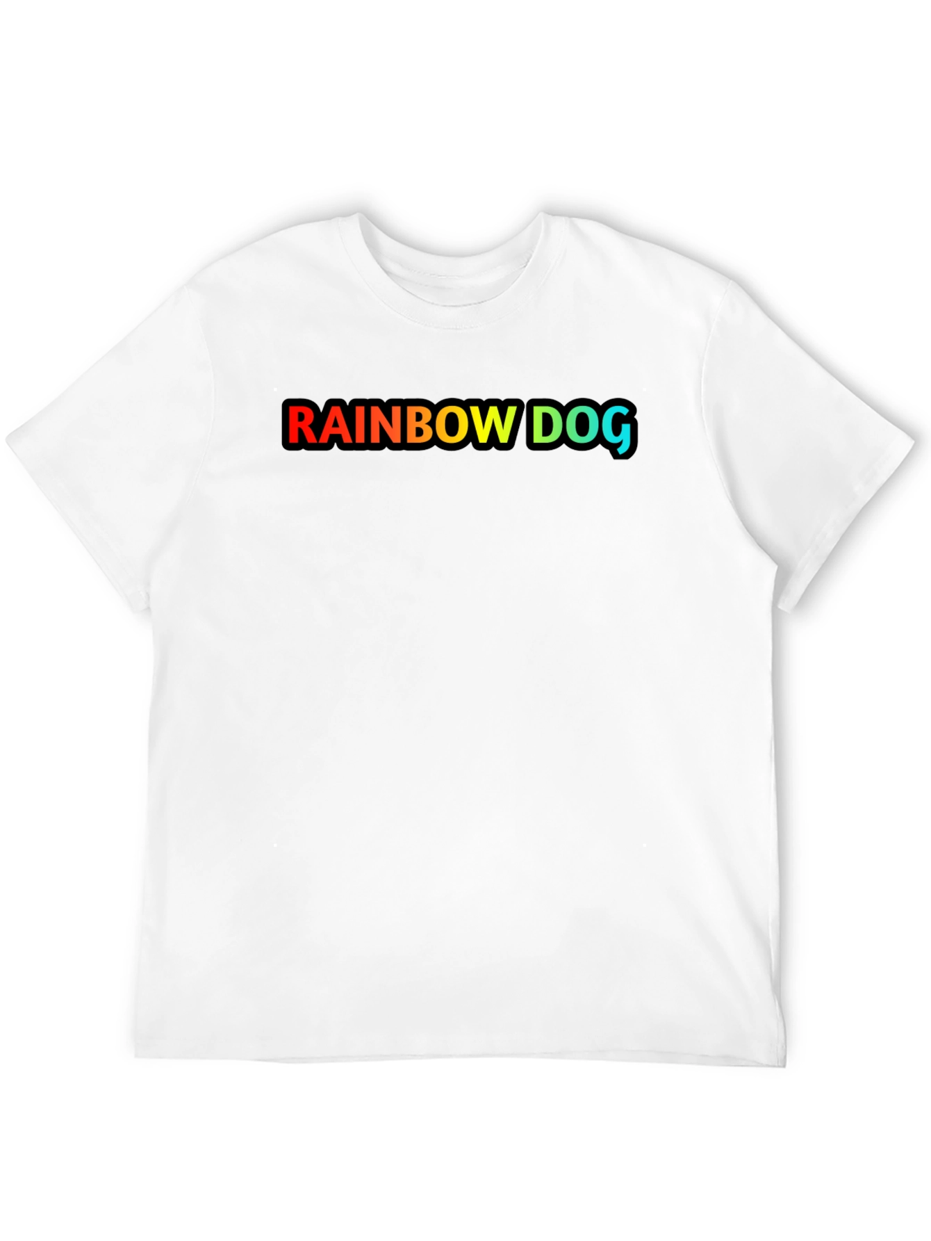 Rainbow Dog Graphic Black T-Shirt