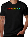 Rainbow Dog Graphic Black T-Shirt