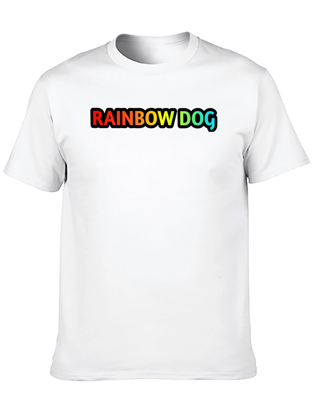Rainbow Dog Graphic Black T-Shirt