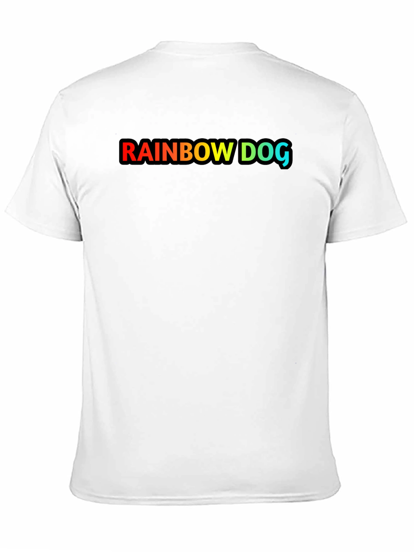 Rainbow Dog Graphic Black T-Shirt