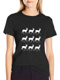 Deer Silhouette Pattern T-Shirt