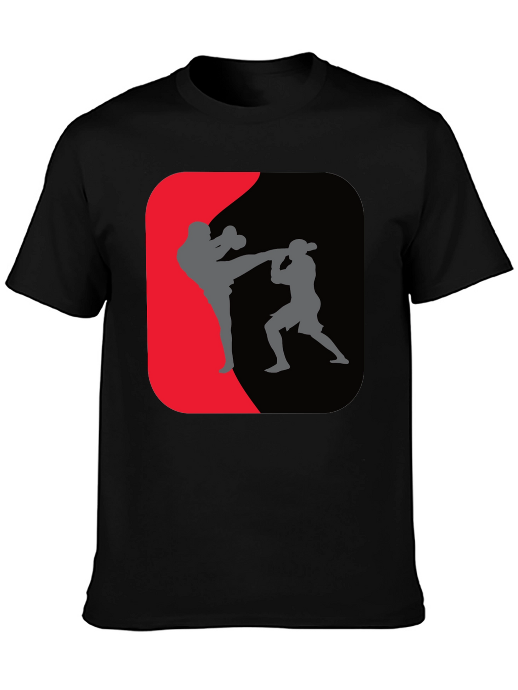 Martial Arts Kickboxing Graphic Tee - Black