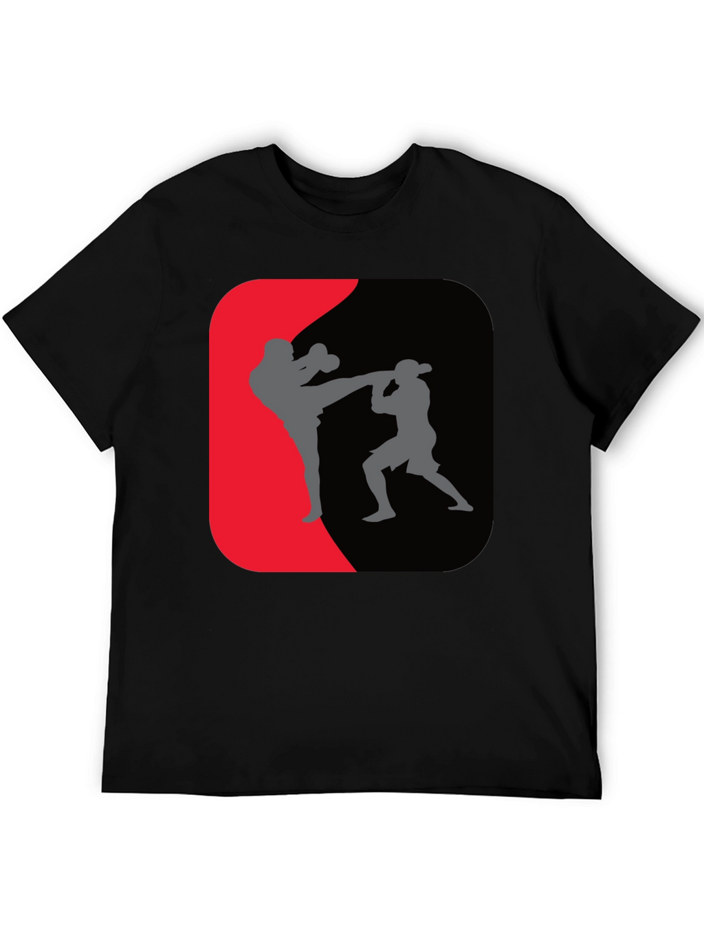 Martial Arts Kickboxing Graphic Tee - Black