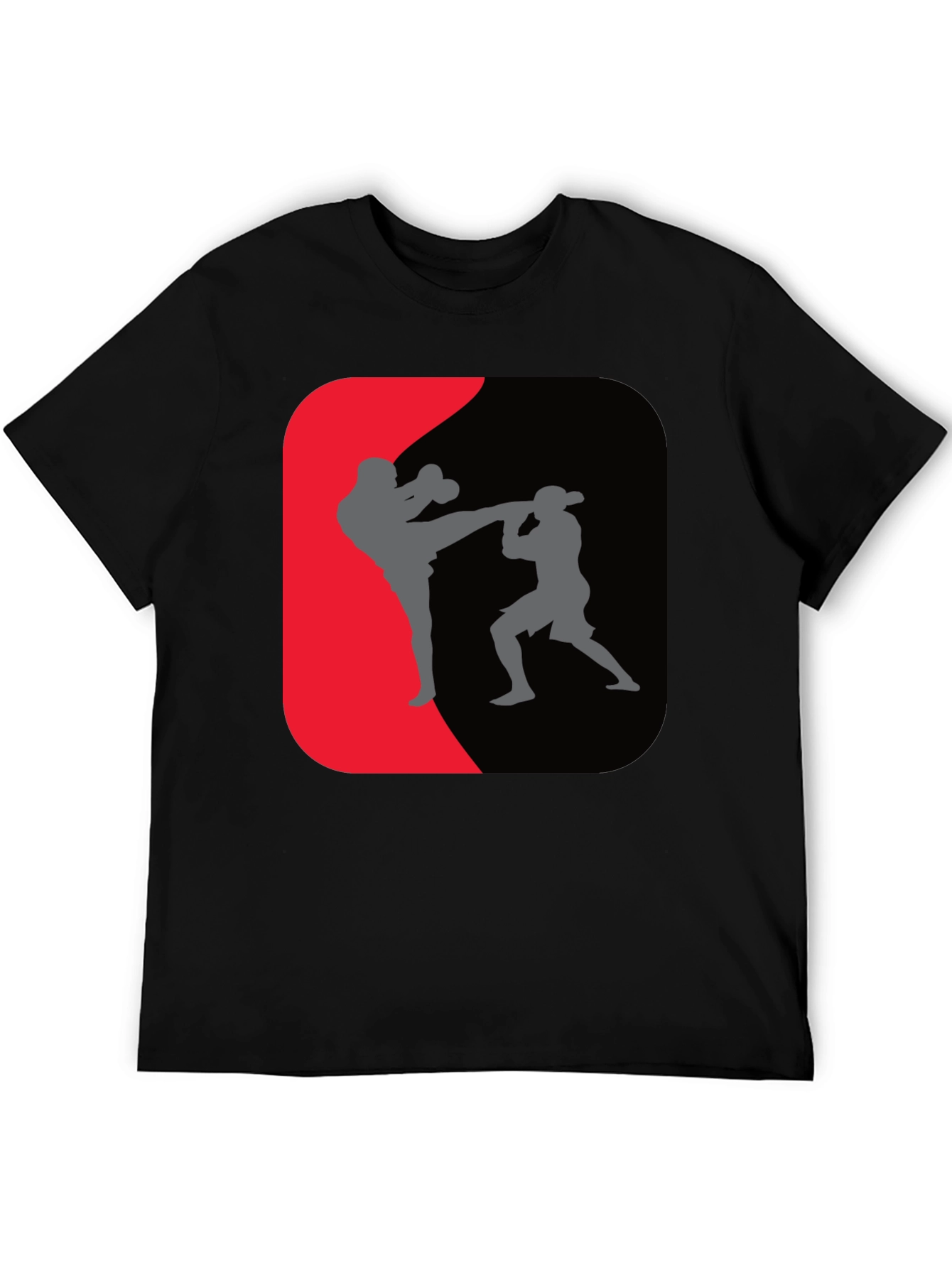 Martial Arts Kickboxing Graphic Tee - Black