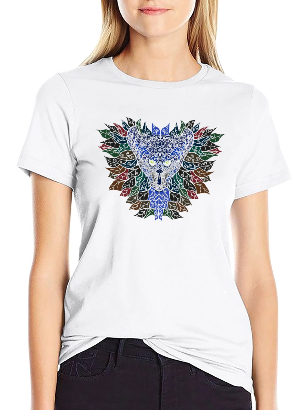 Mystic Cat Mandala Graphic Tee - Unisex