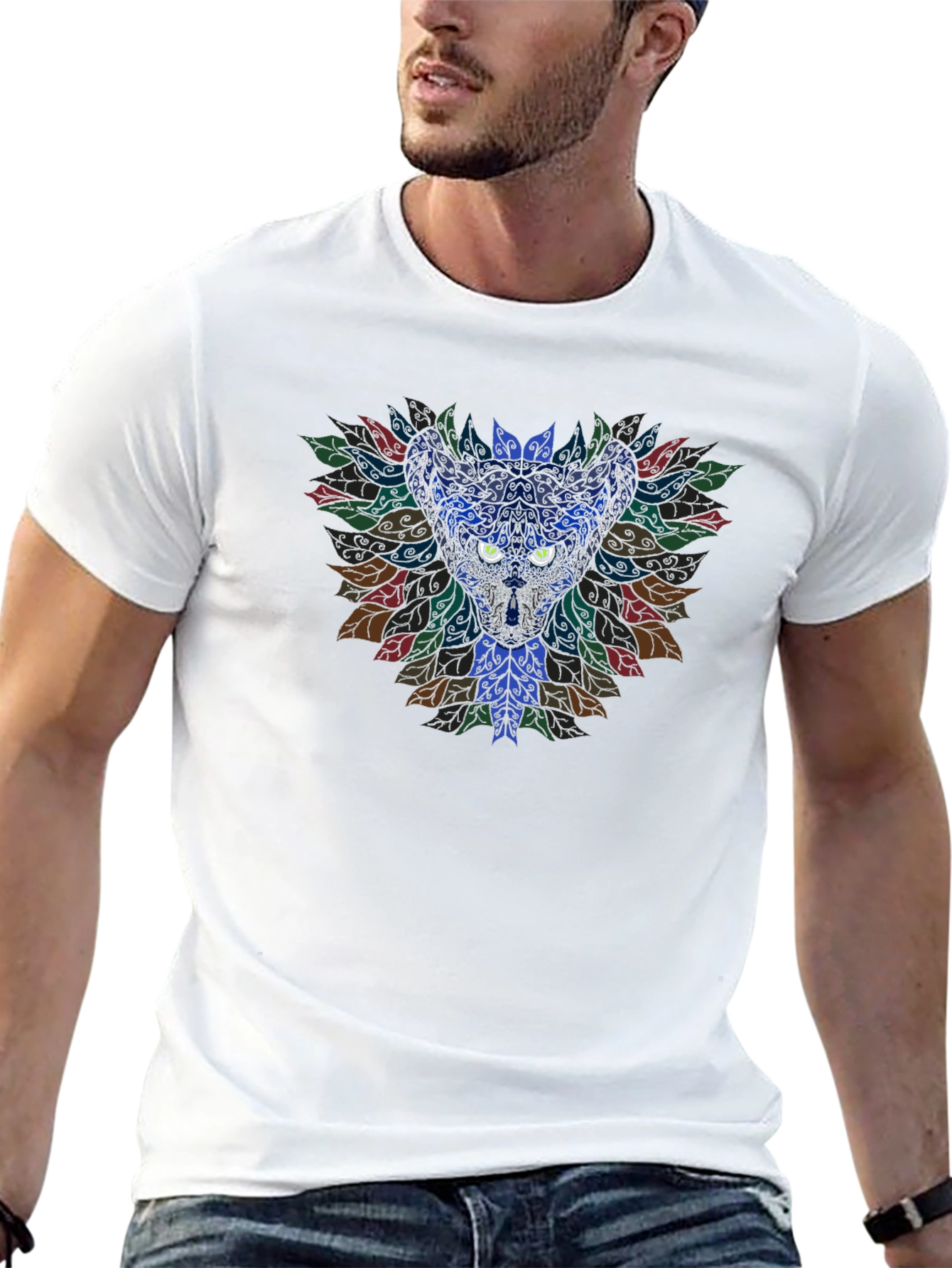 Mystic Cat Mandala Graphic Tee - Unisex