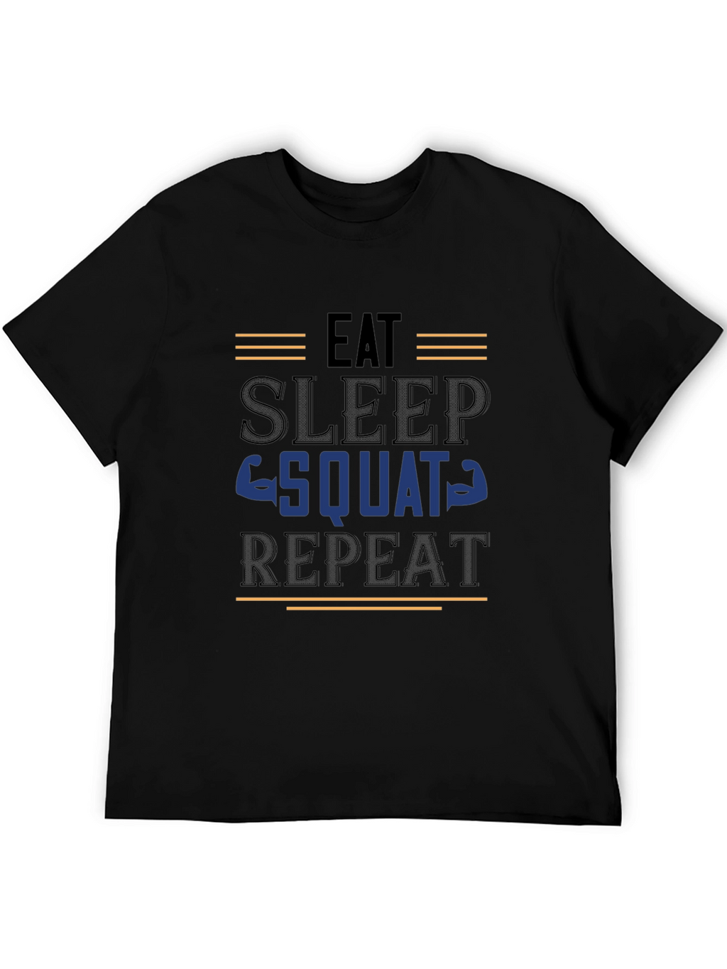 Eat Sleep Squat Repeat Black Graphic Tee