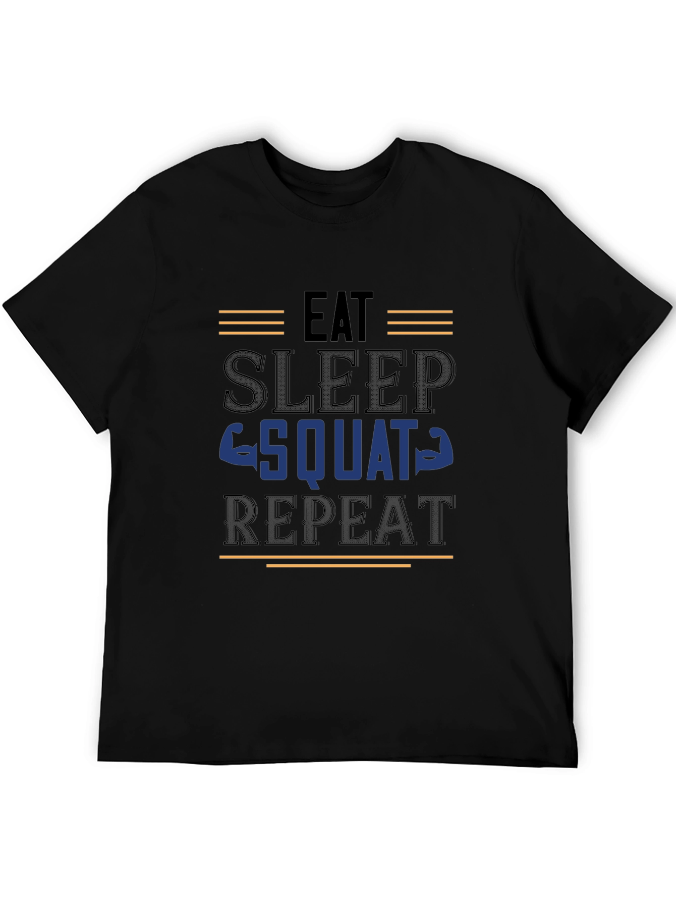 Eat Sleep Squat Repeat Black Graphic Tee