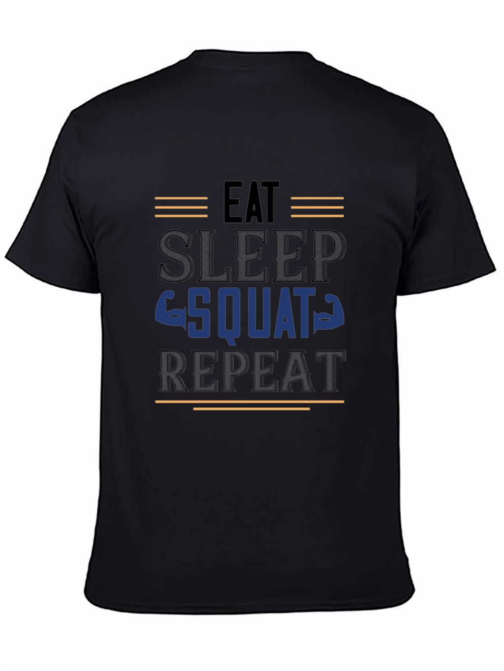 Eat Sleep Squat Repeat Black Graphic Tee