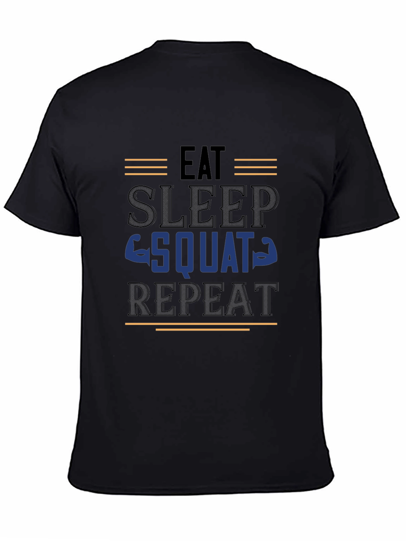 Eat Sleep Squat Repeat Black Graphic Tee