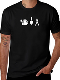 Gardening Tool T-Shirt: Watering Can Shovel Pruners