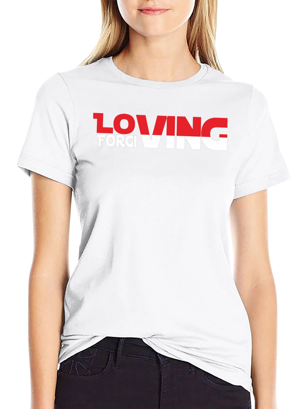 Loving Forgiving T-Shirt - Black Crew Neck