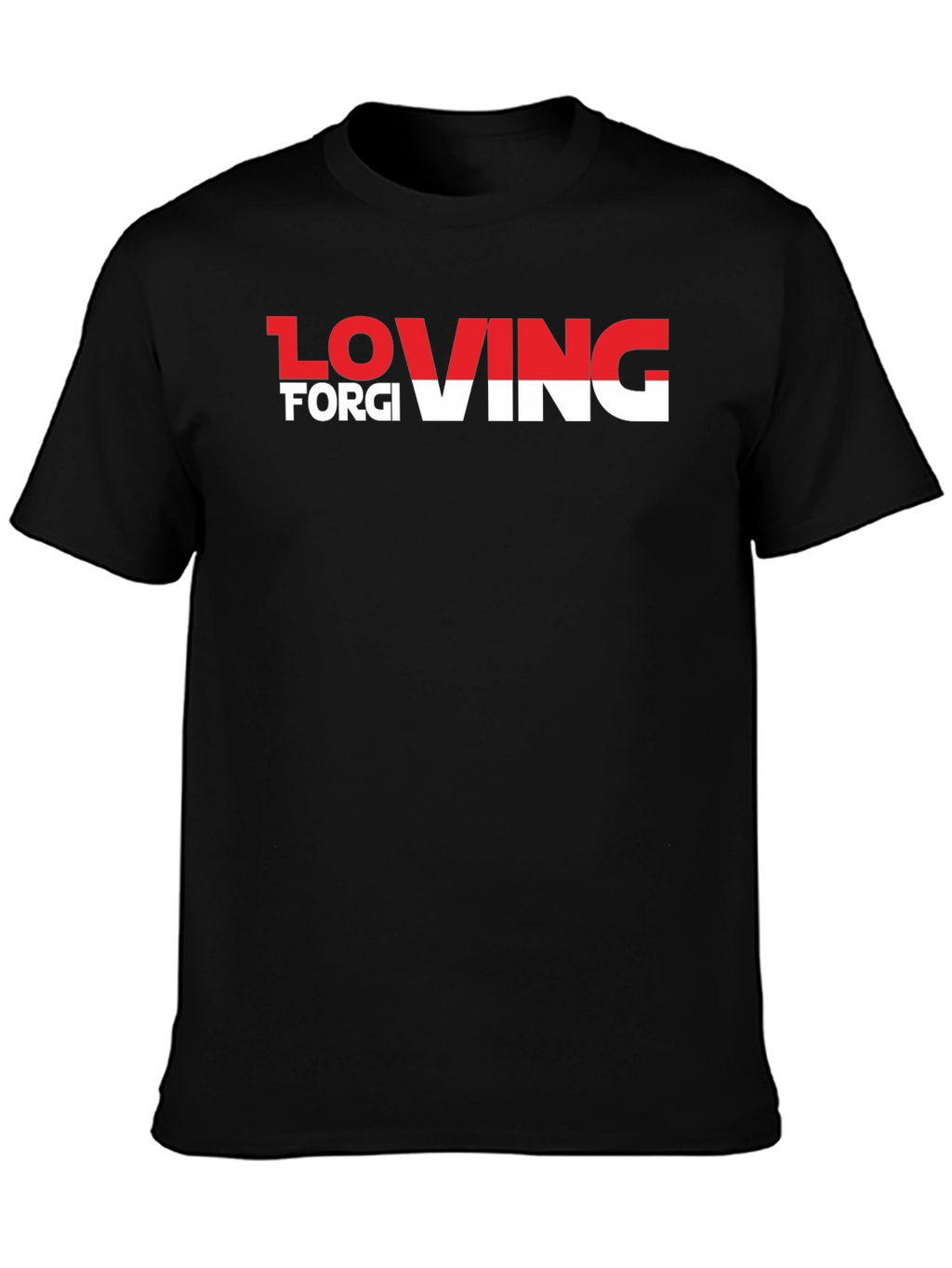 Loving Forgiving T-Shirt - Black Crew Neck