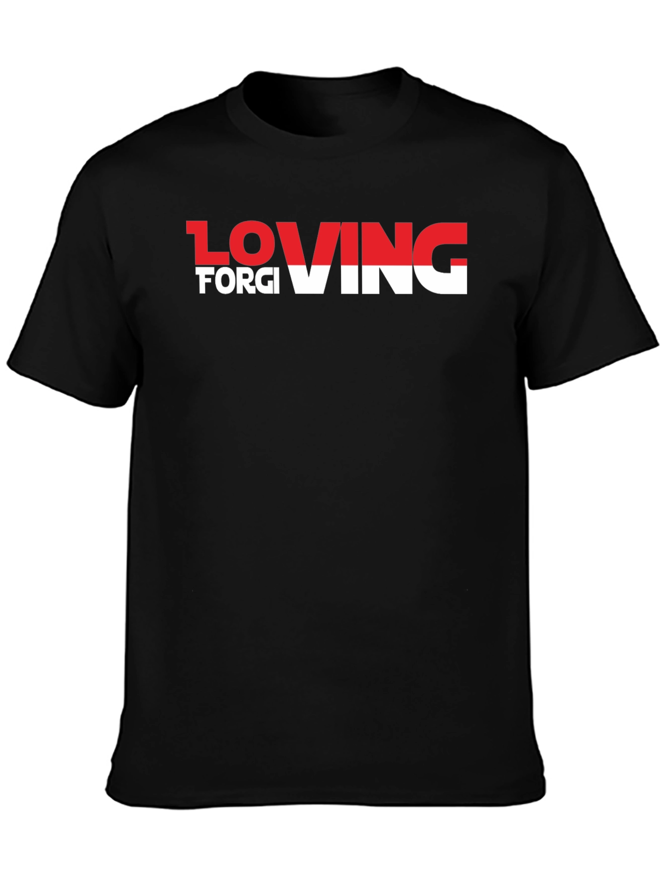 Loving Forgiving T-Shirt - Black Crew Neck