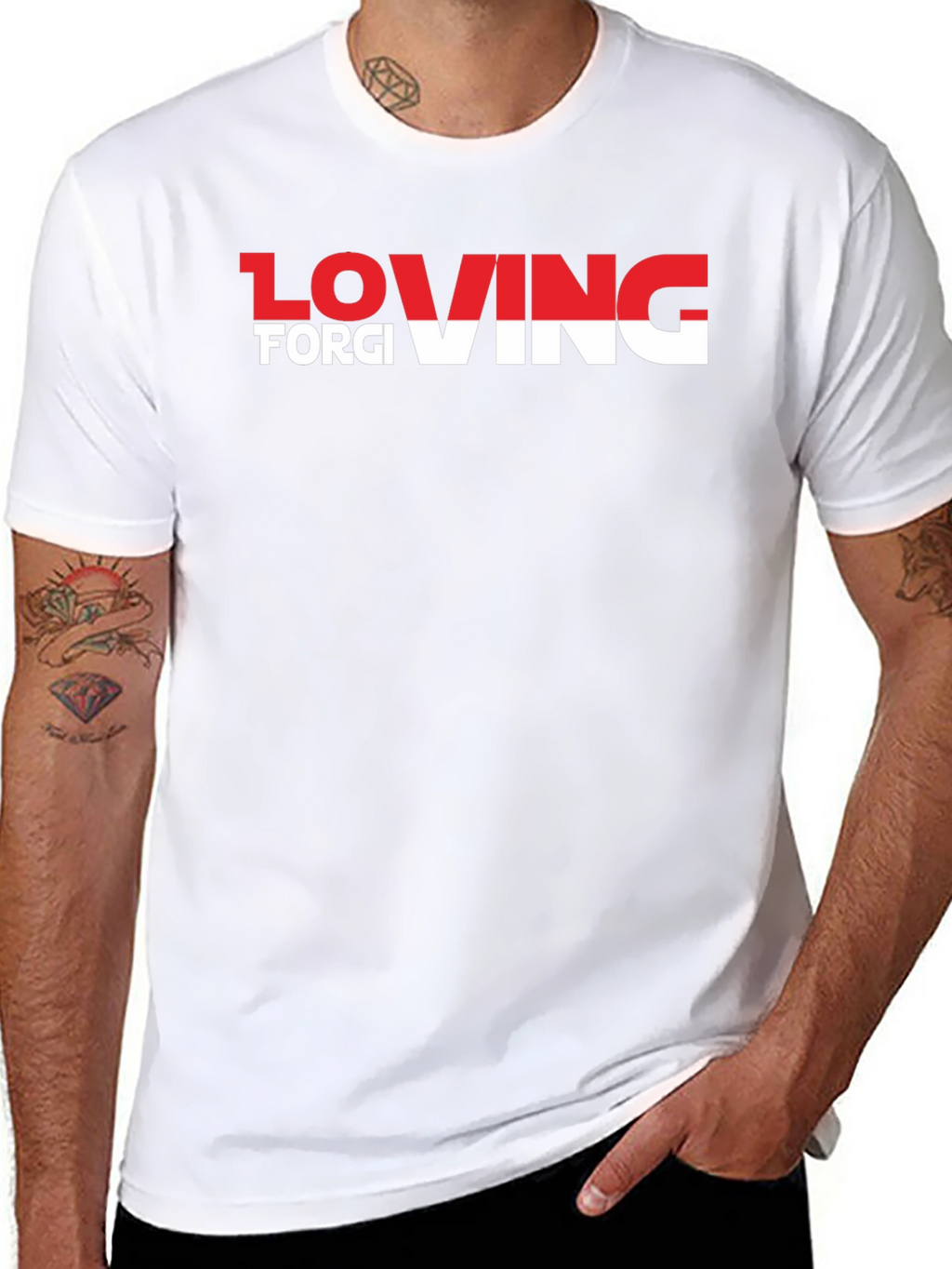 Loving Forgiving T-Shirt - Black Crew Neck