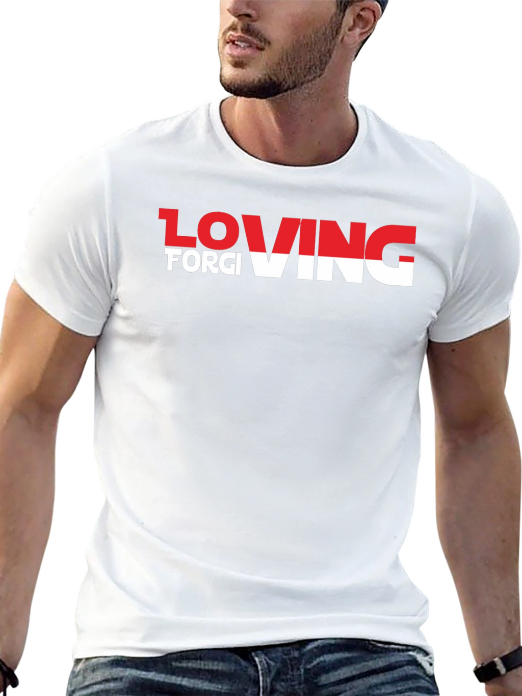 Loving Forgiving T-Shirt - Black Crew Neck