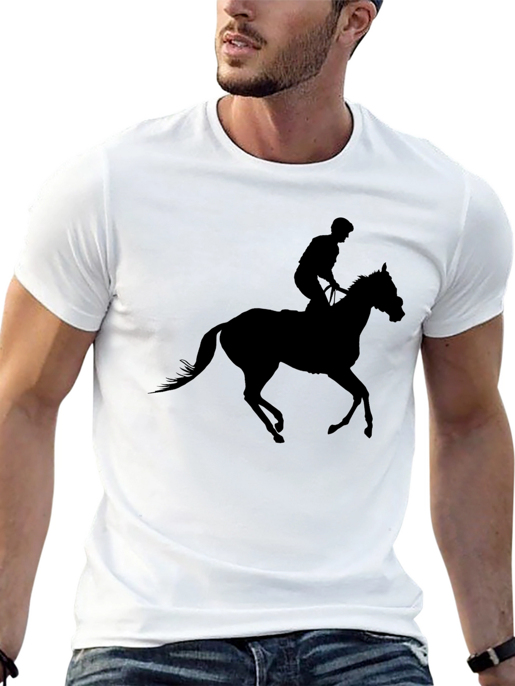 Black Horse & Rider Graphic Tee