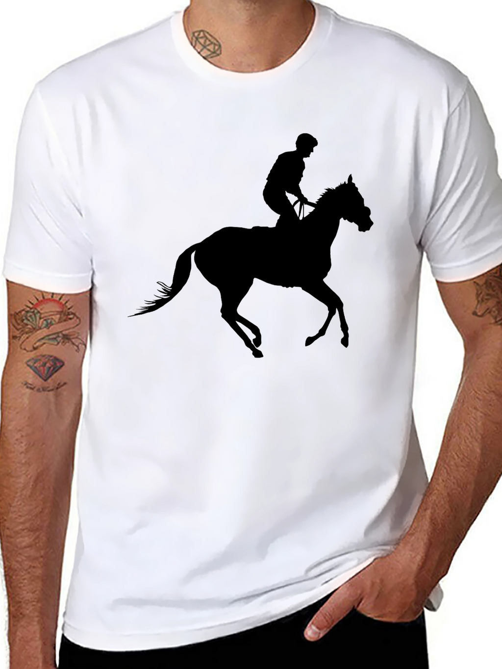 Black Horse & Rider Graphic Tee