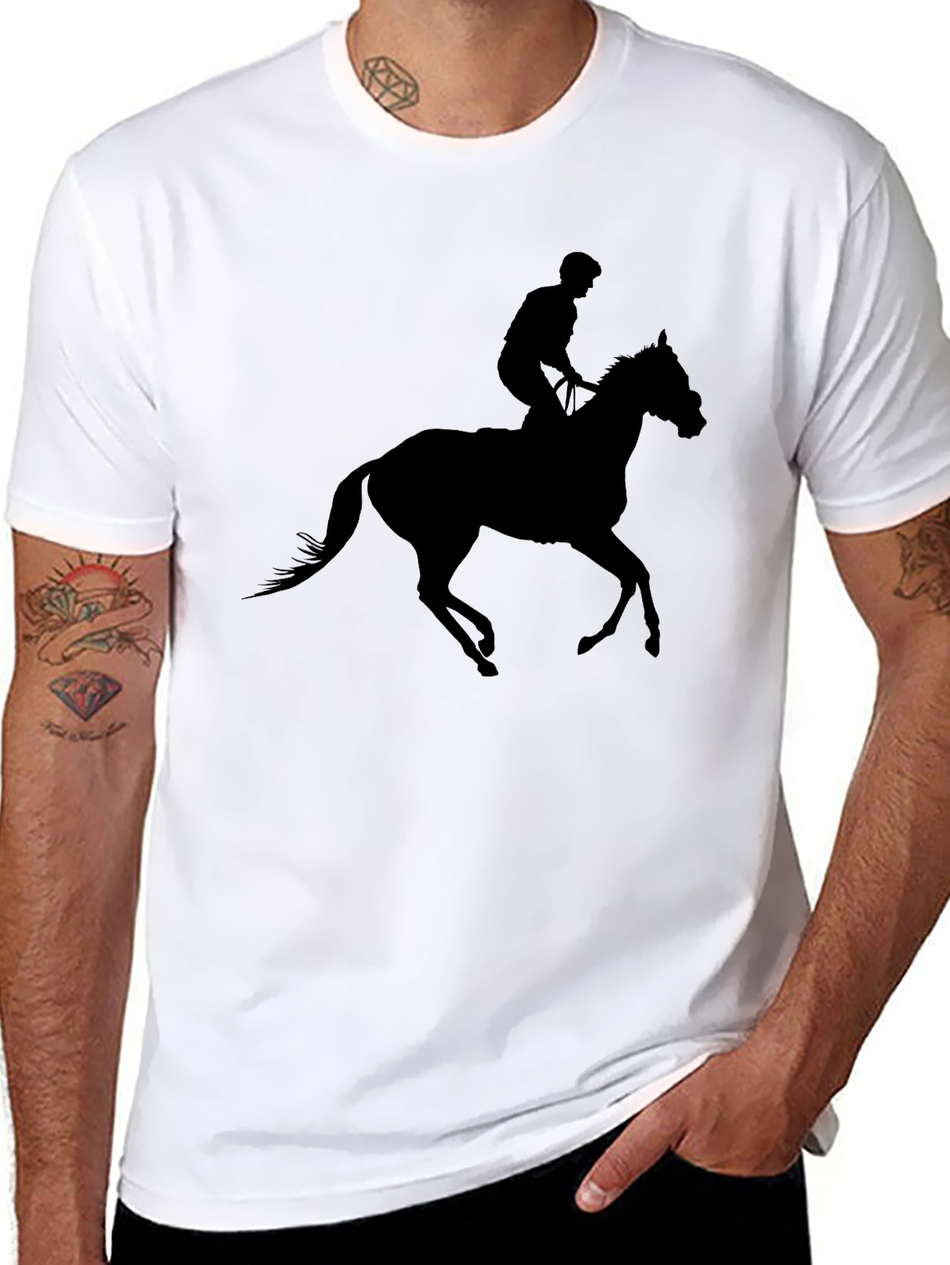 Black Horse & Rider Graphic Tee