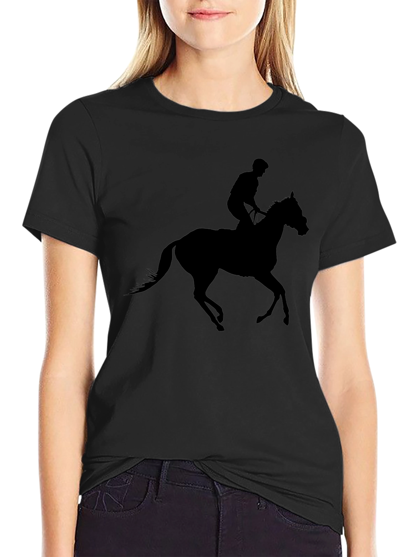 Black Horse & Rider Graphic Tee