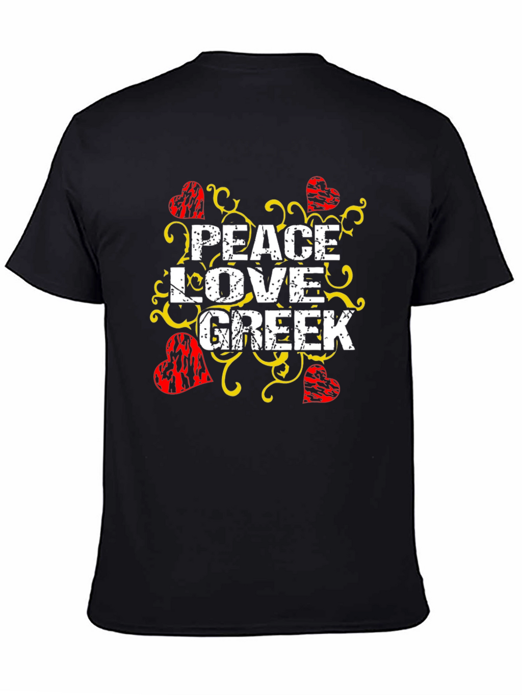 Peace Love Greek T-Shirt Black