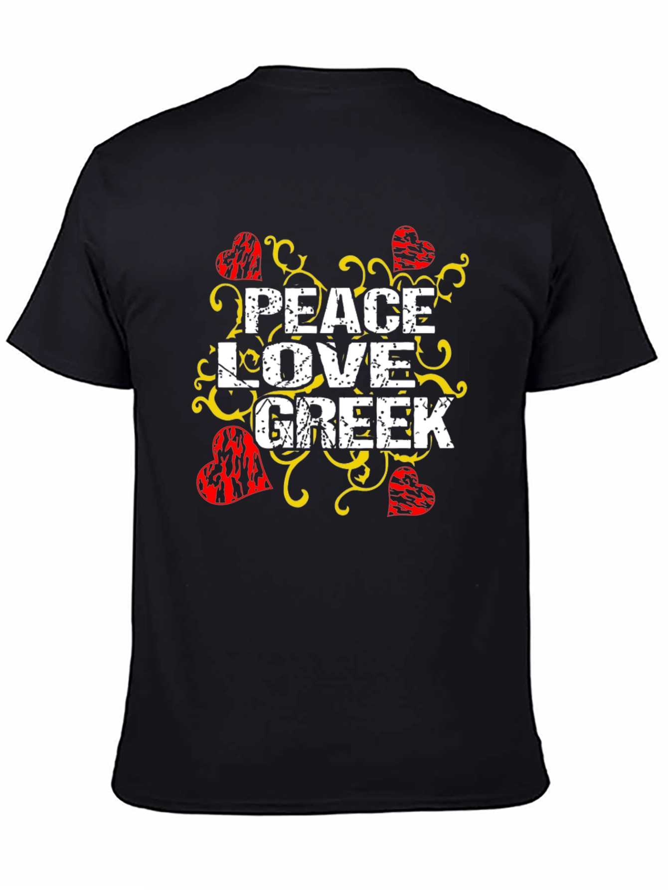 Peace Love Greek T-Shirt Black
