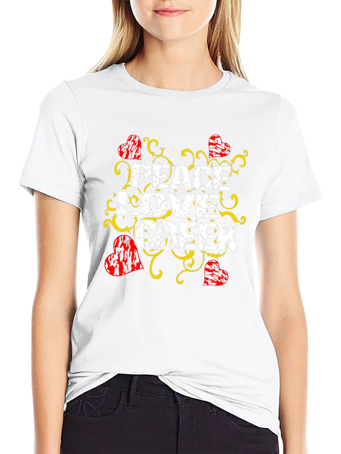 Peace Love Greek T-Shirt Black