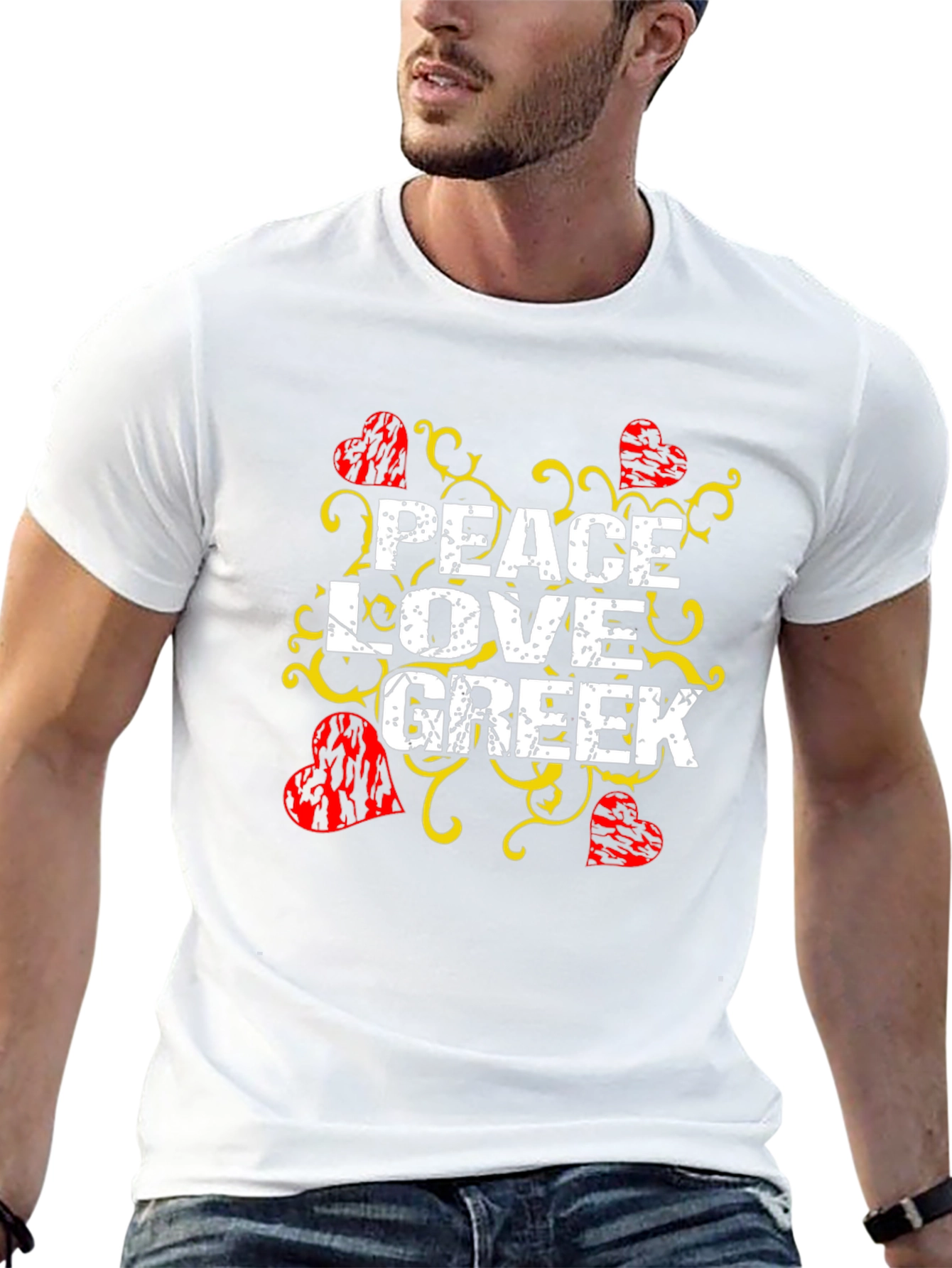 Peace Love Greek T-Shirt Black
