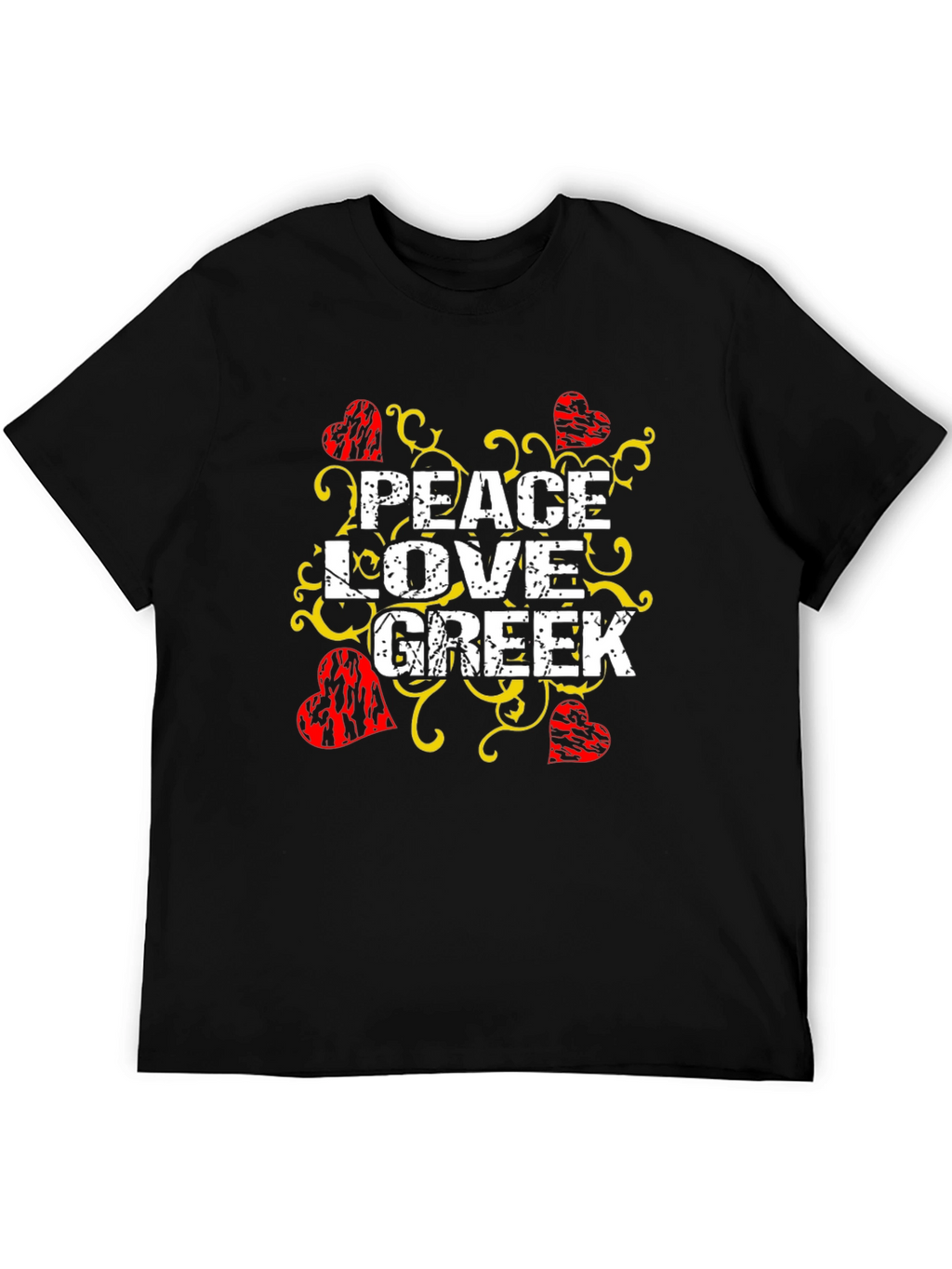 Peace Love Greek T-Shirt Black