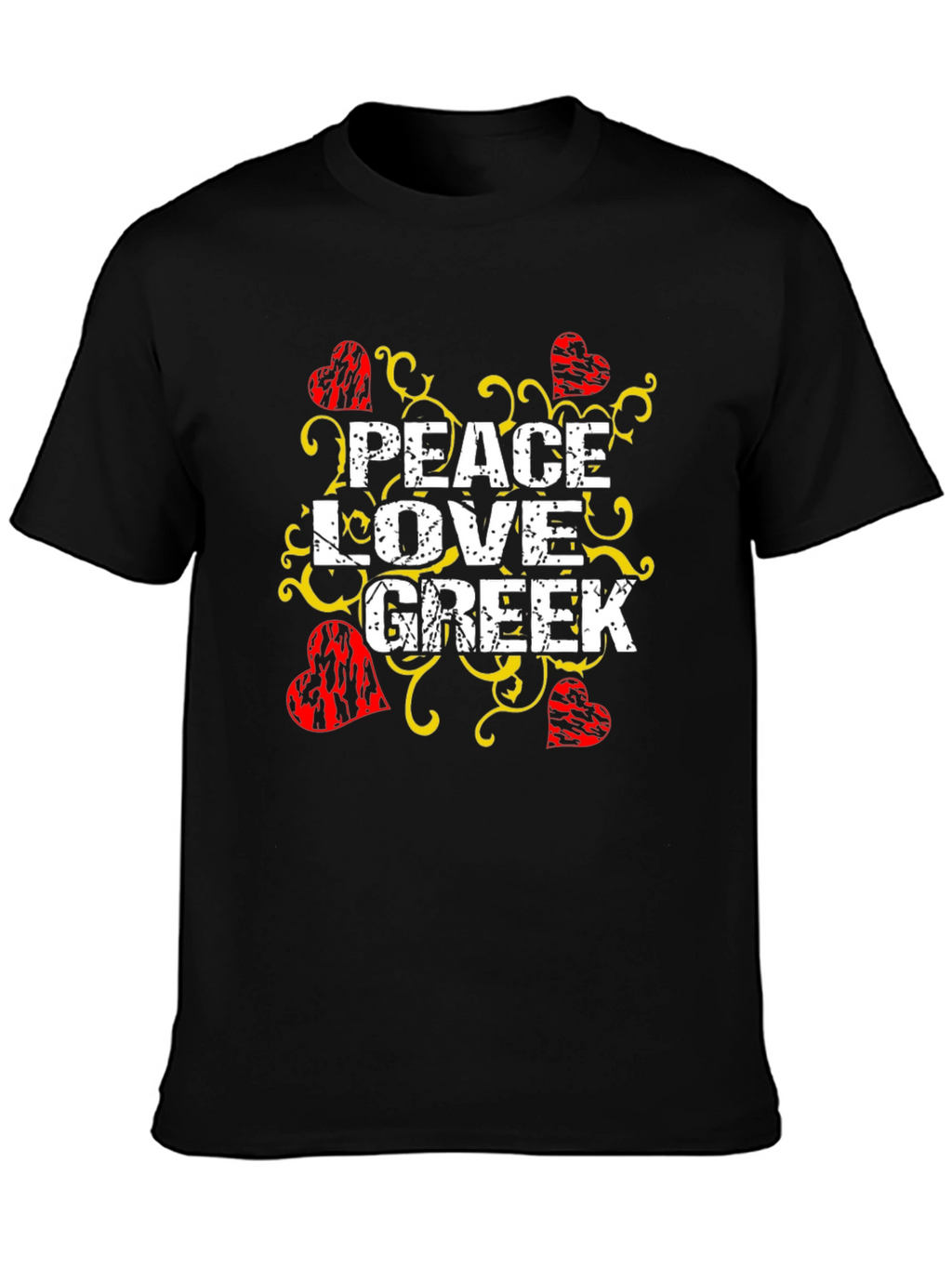 Peace Love Greek T-Shirt Black