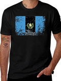 Guatemalan Flag T-Shirt - Black Crew Neck Tee