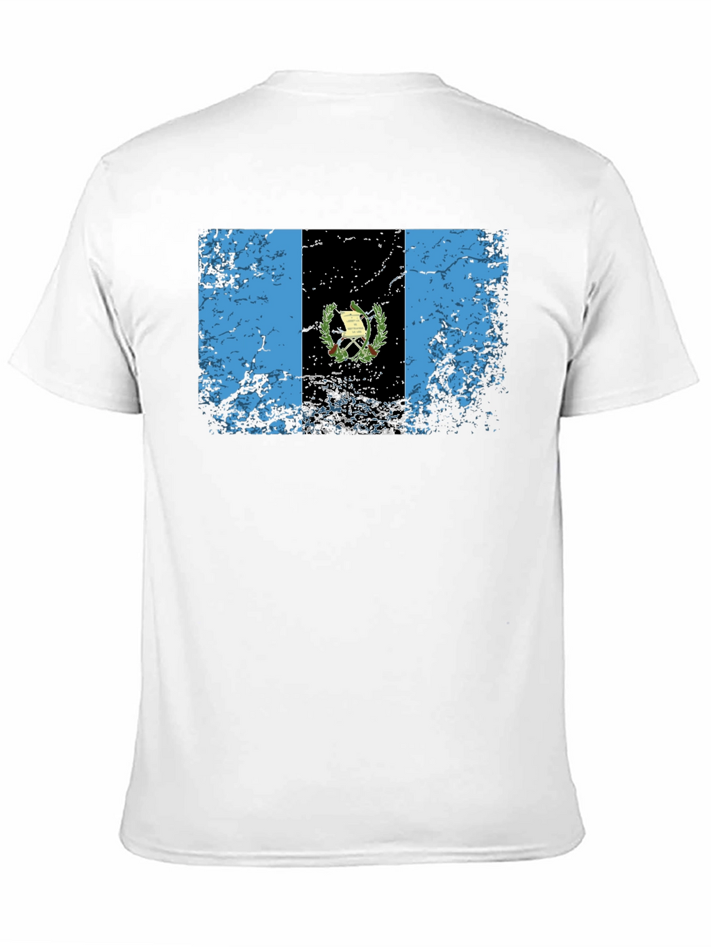 Guatemalan Flag T-Shirt - Black Crew Neck Tee