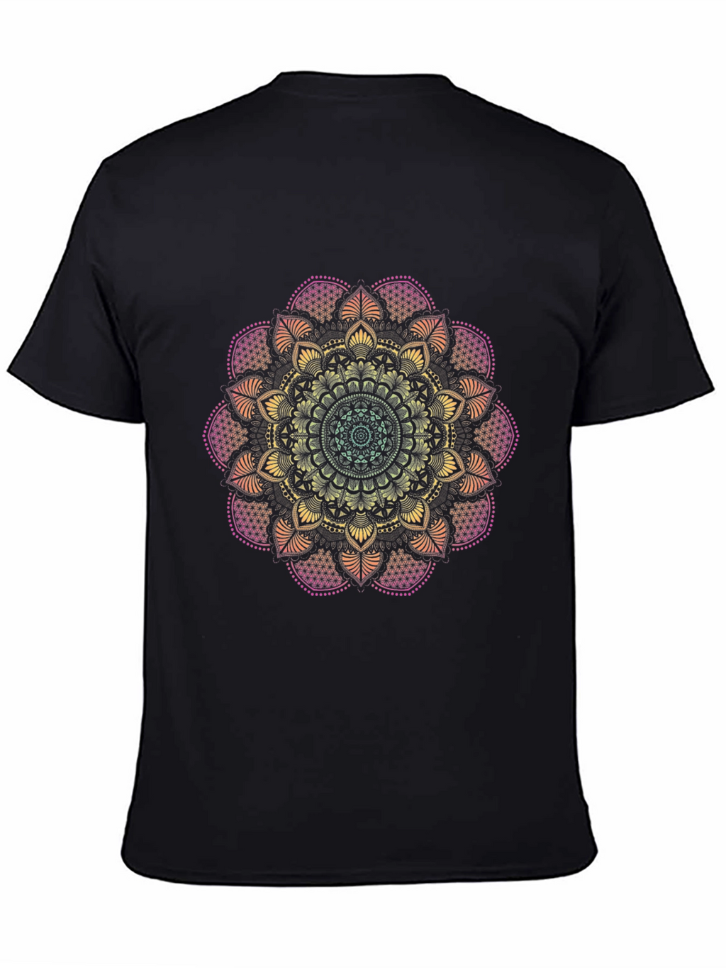 Mandala Design Black T-Shirt - Stylish & Comfortable