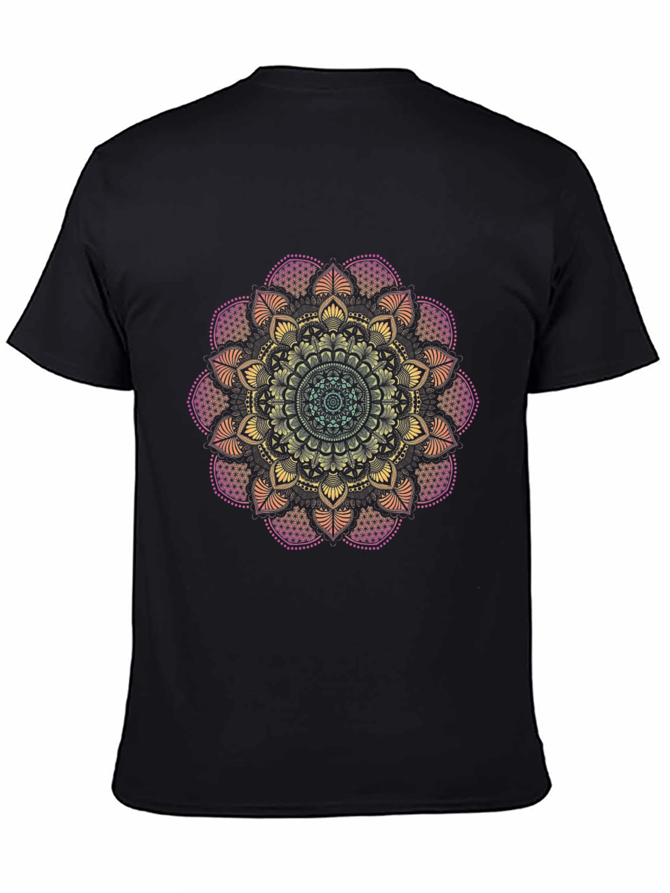 Mandala Design Black T-Shirt - Stylish & Comfortable