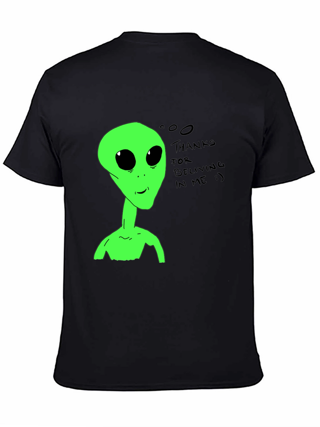 Alien Believer T-Shirt - Black Cotton Tee