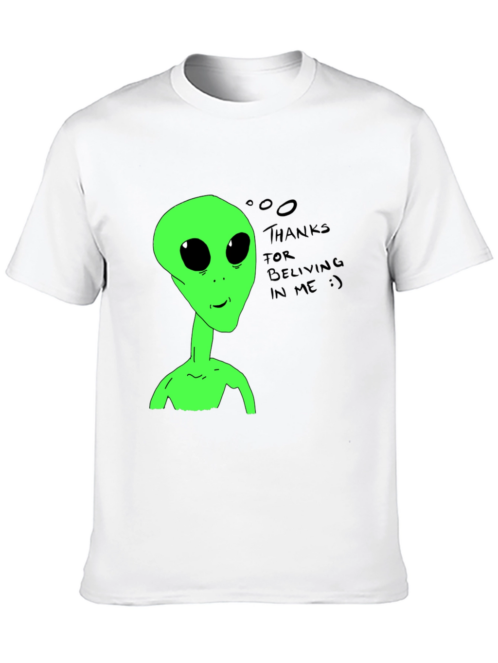 Alien Believer T-Shirt - Black Cotton Tee