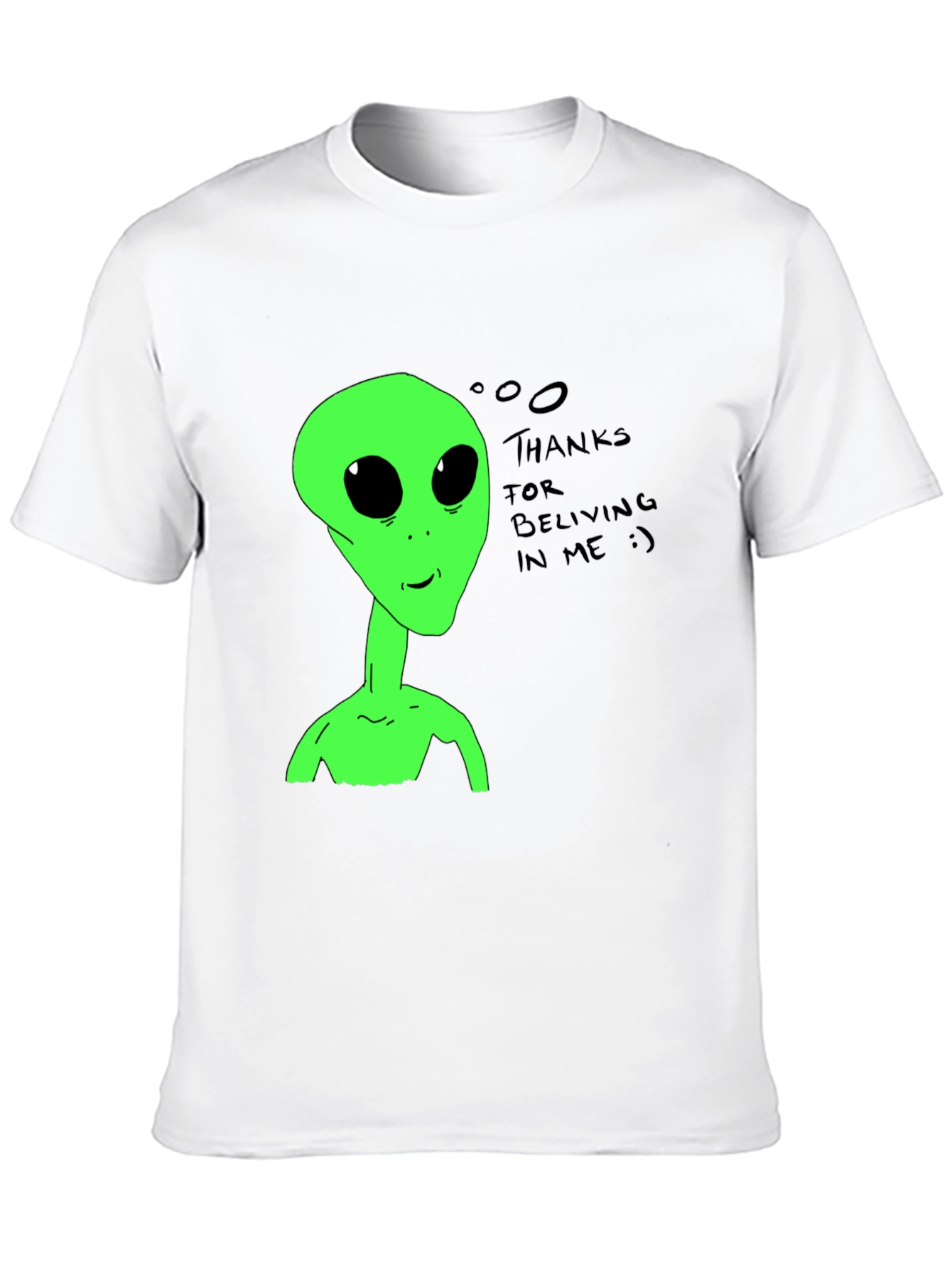 Alien Believer T-Shirt - Black Cotton Tee