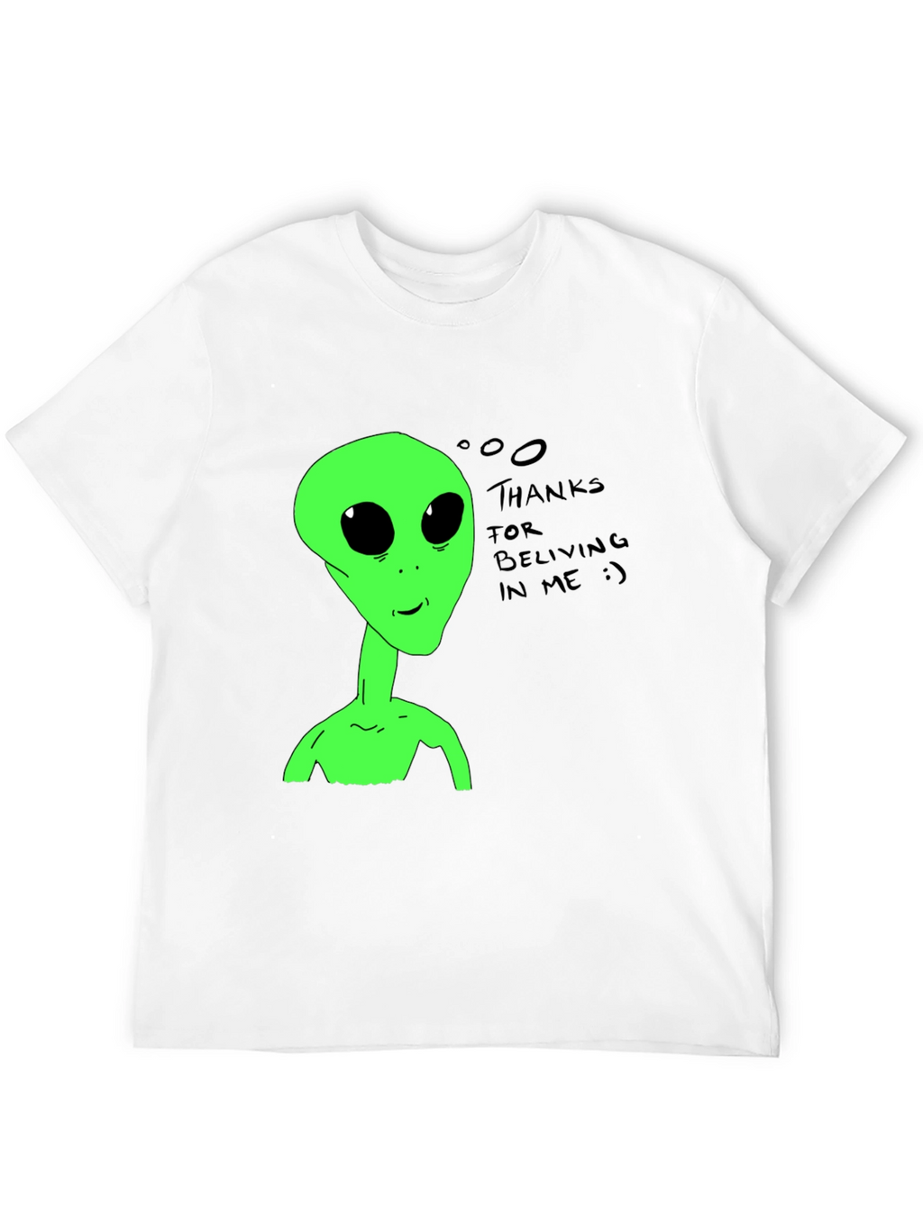 Alien Believer T-Shirt - Black Cotton Tee