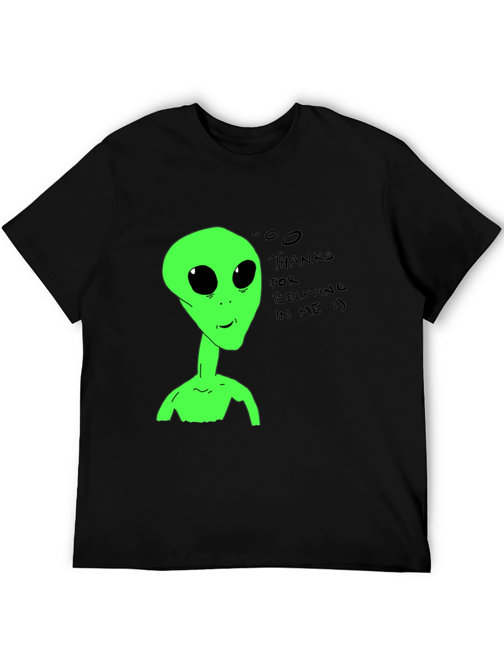 Alien Believer T-Shirt - Black Cotton Tee