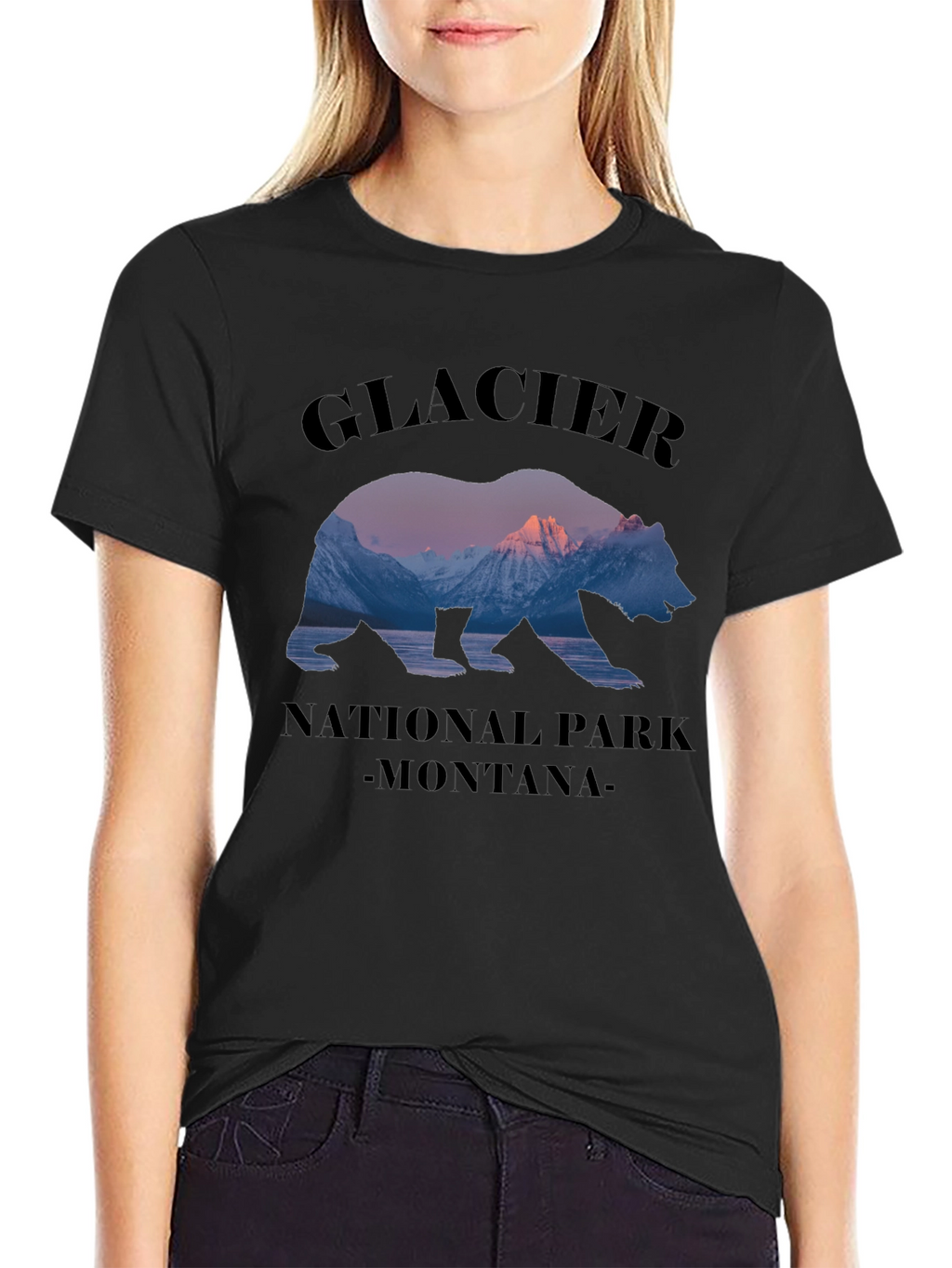 Glacier National Park Montana Bear Graphic T-Shirt