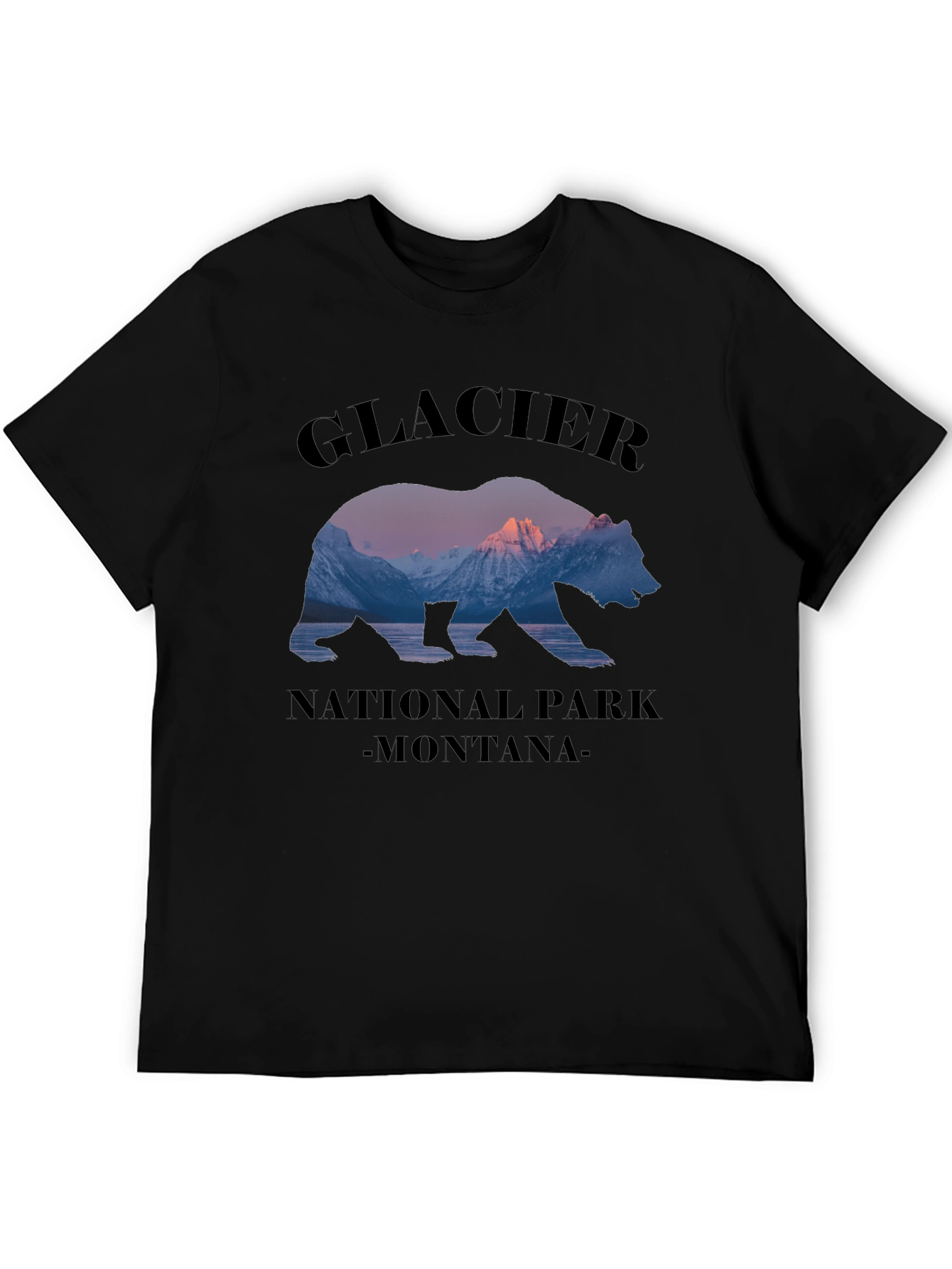 Glacier National Park Montana Bear Graphic T-Shirt