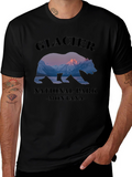 Glacier National Park Montana Bear Graphic T-Shirt