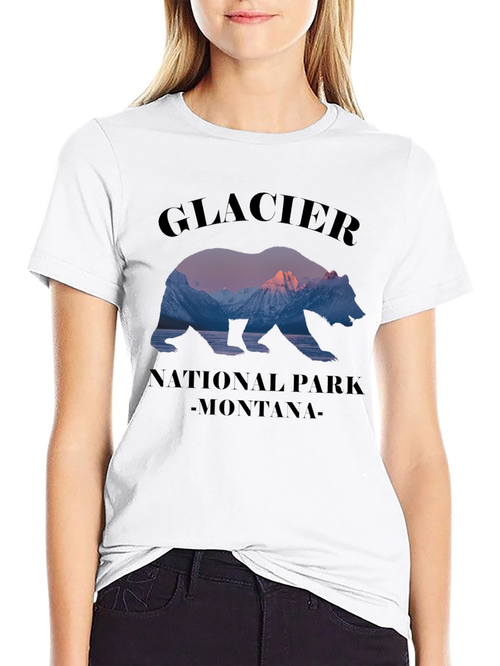 Glacier National Park Montana Bear Graphic T-Shirt