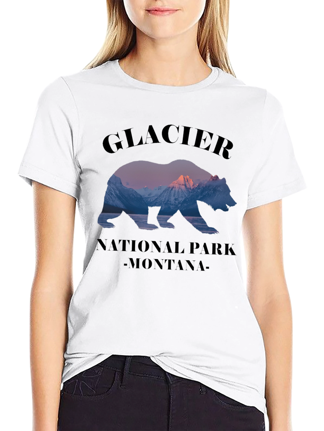 Glacier National Park Montana Bear Graphic T-Shirt