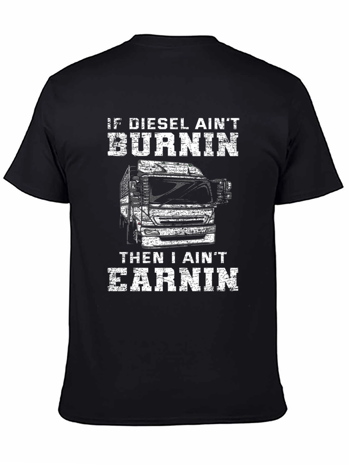 Diesel Burnin Trucker Tee - Black Graphic T-Shirt