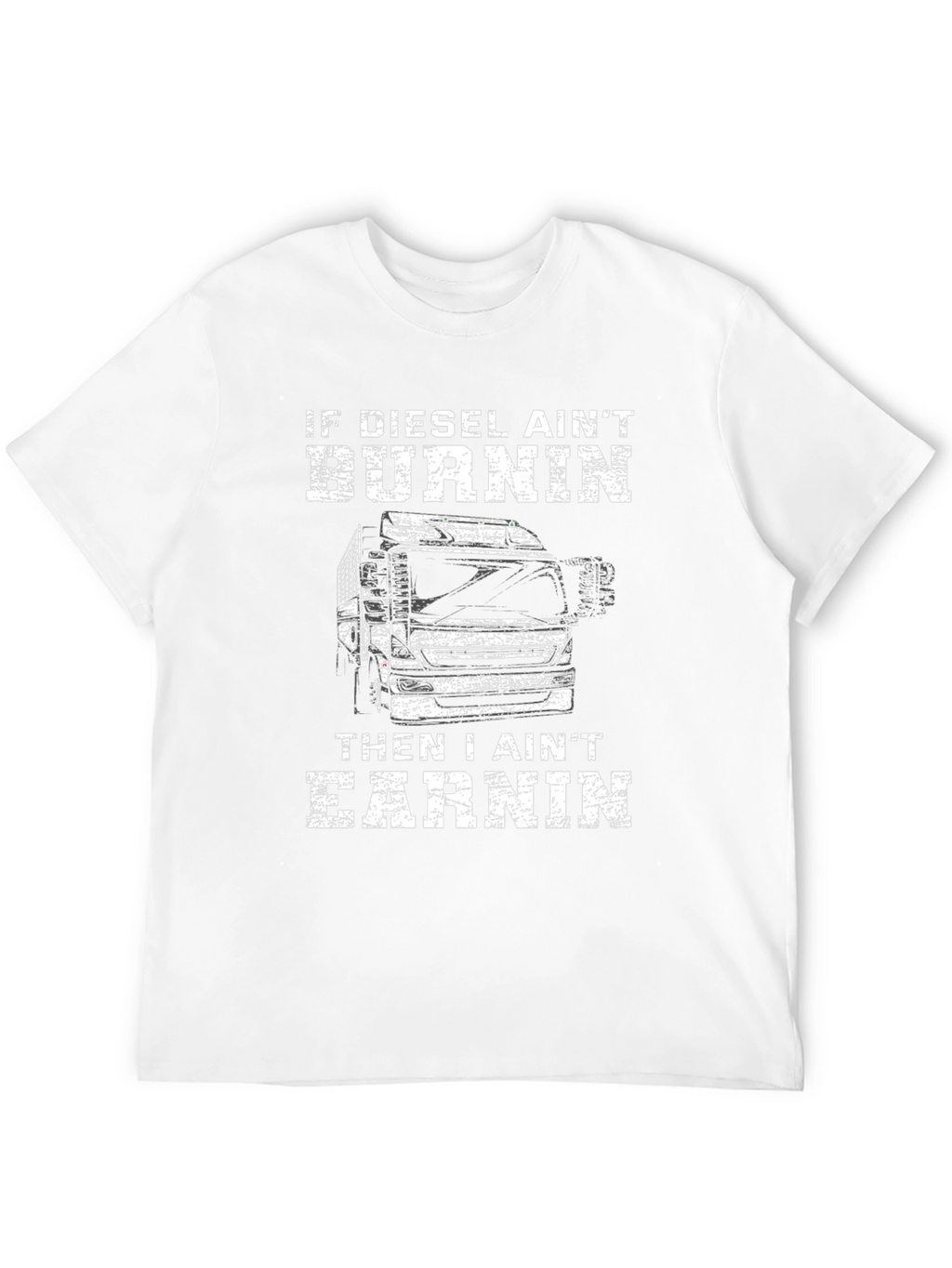 Diesel Burnin Trucker Tee - Black Graphic T-Shirt