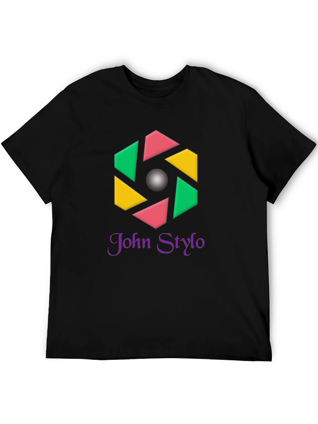 Stylish Black T-Shirt with Geometric Logo