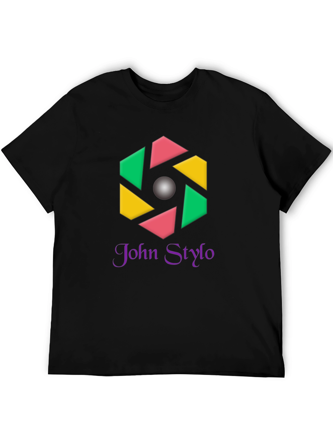 Stylish Black T-Shirt with Geometric Logo